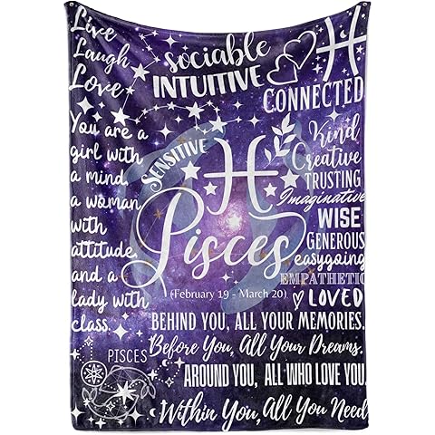 Zodiac Constellation Gifts for Women, Zodiac Sign Birthday Gift with Message Flanne...