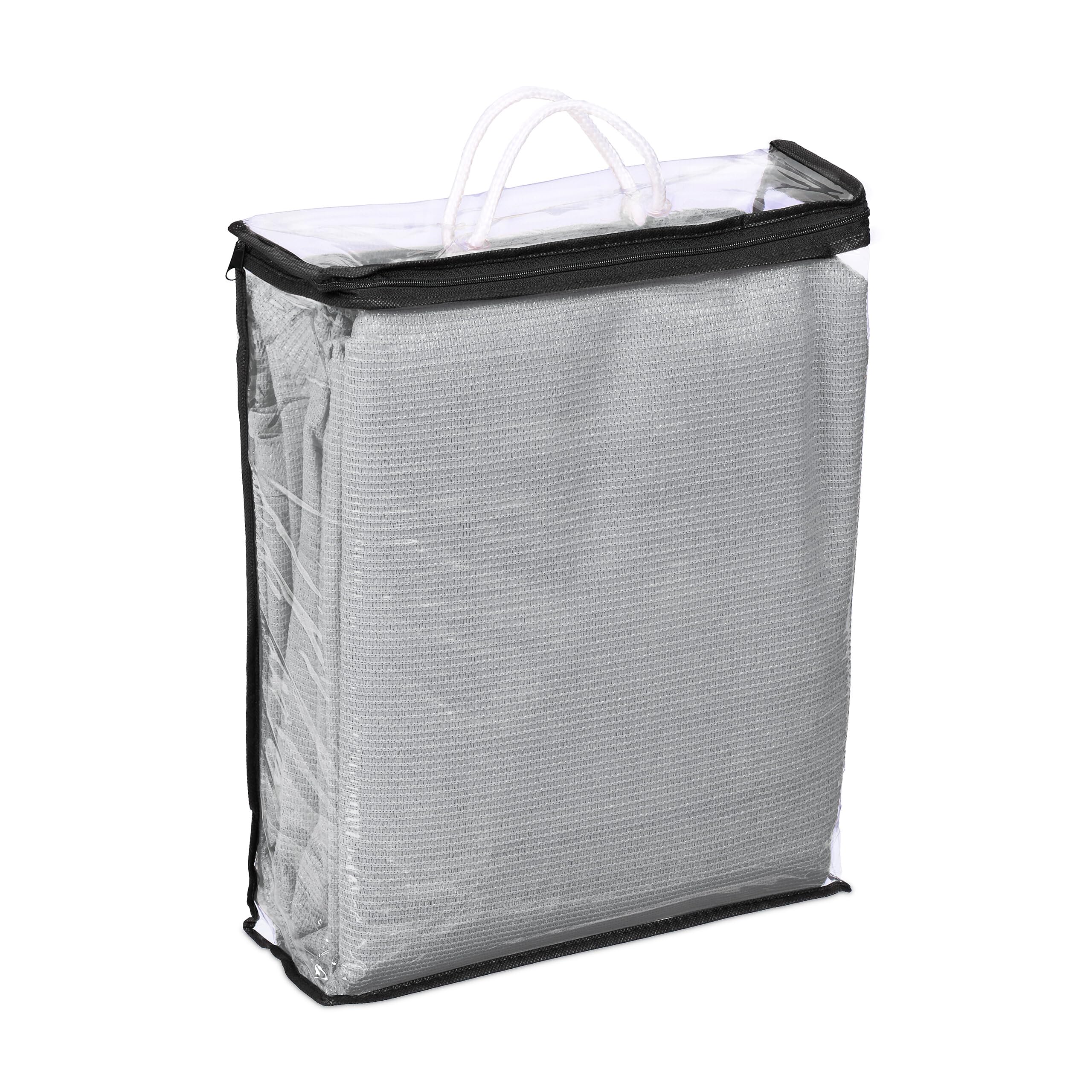 Relaxdays Toldo de Vela Rectangular, 3 x 4 m, Tejido HDPE, Resistente Rayos UV, Cóncavo, Cuerdas Tensoras, Gris Claro