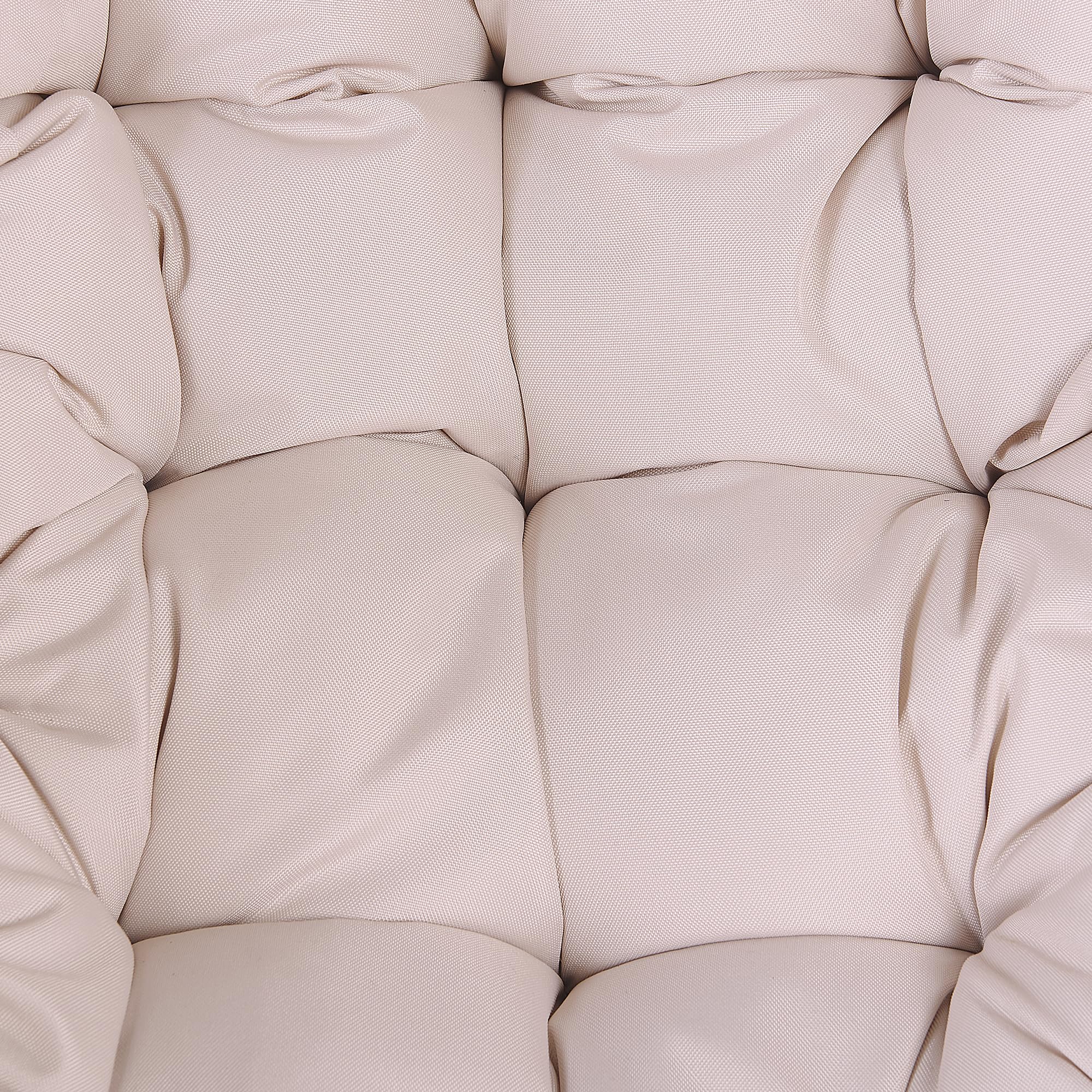 Sedia Sospesa con Cesta di Rattan Beige per Interno ed Esterno