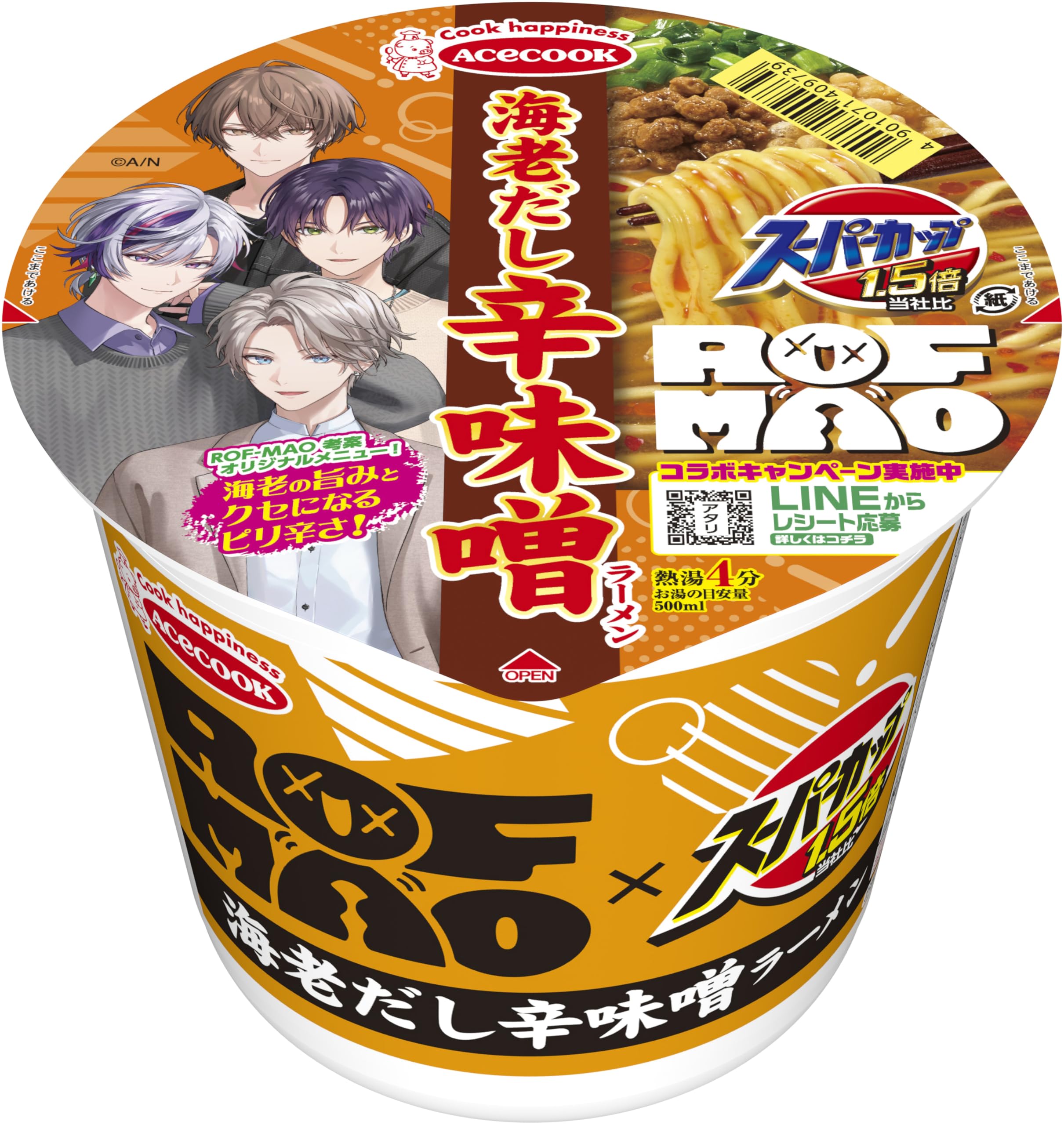 Amazon.co.jp: エースコック スーパーカップ1.5倍×ROF-MAO 海老だし