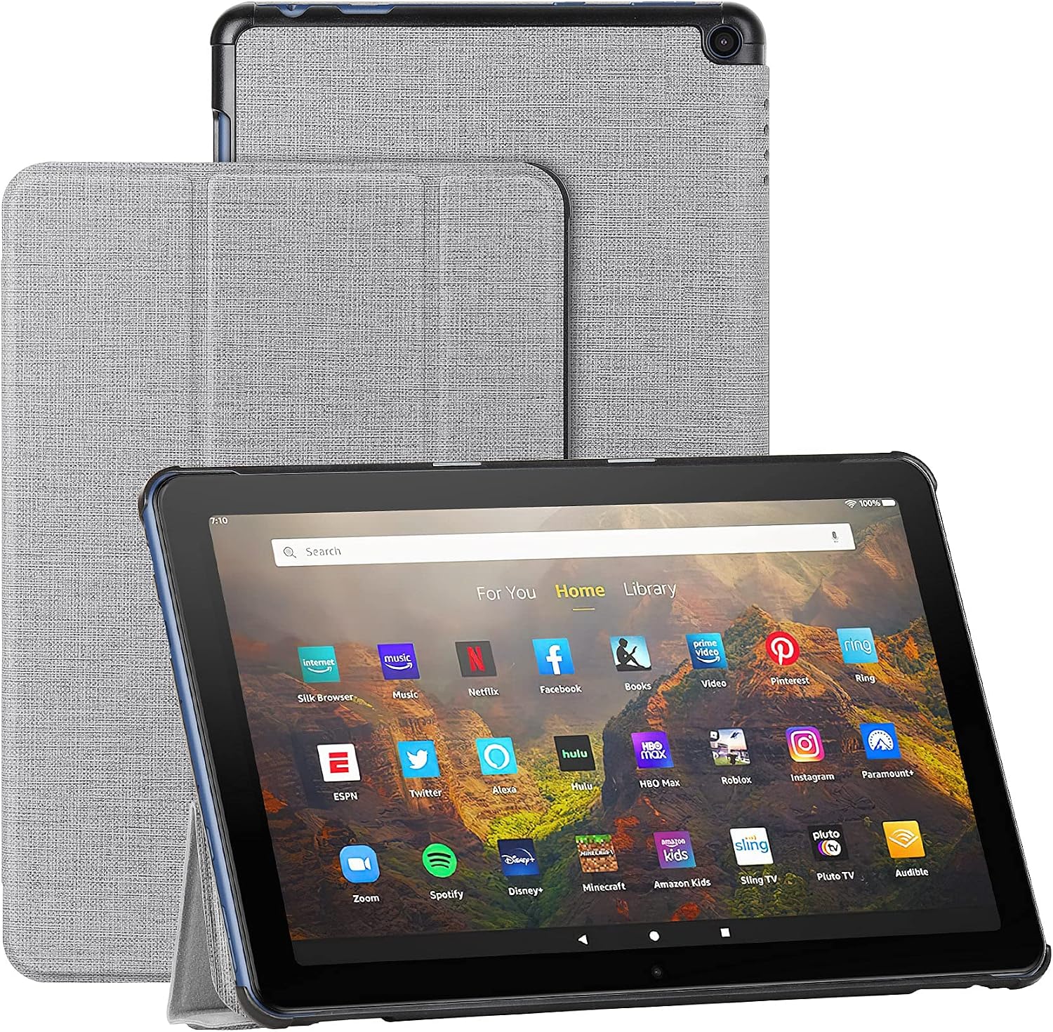 Foluu Case for All-New Fire HD 10 Tablet Case (11th Generation 2021 Release), Auto Sleep/Wake Magnetic Slim Lightweight with Trifold Stand Smart PU Case for Fire HD 10 Tablet 11th Generation (Gray)