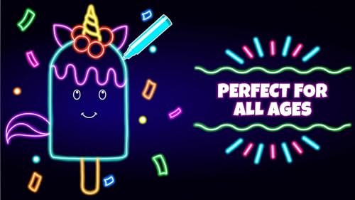 Doodle Brilho Coloração & Jogos de Desenhar Para Crianças - Kids Doodle, Glow, Neon Coloring Book