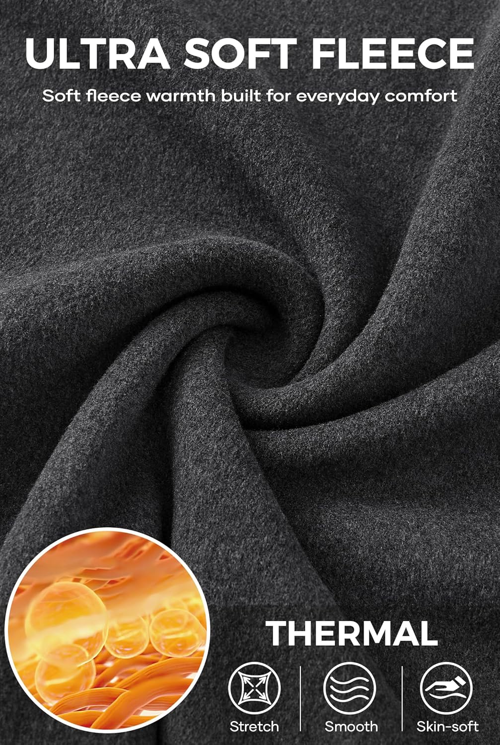 Mens Mock Turtleneck Shirt Thermal Fleece Casual Long Sleeve Base Layer with Elbow Patches (S-XXL) - Image 5