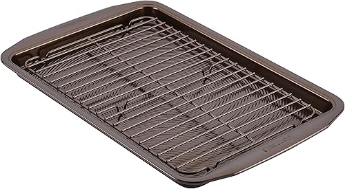 Circulon Juego de utensilios antiadherentes para hornear con bandeja de galletas antiadherentebandeja para hornear y estante de enfriamiento, 2