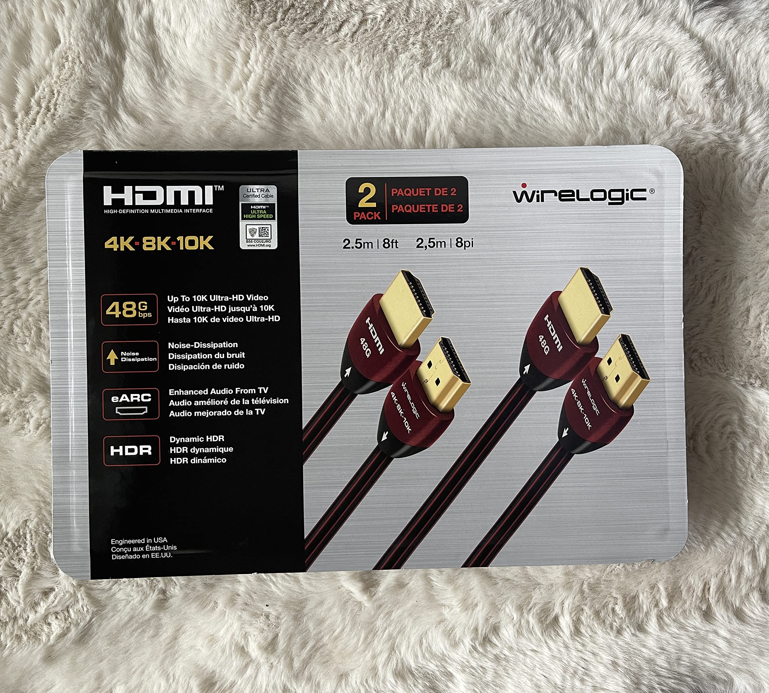 HDMI Cable 4k 8k 10K (Pack of 2)