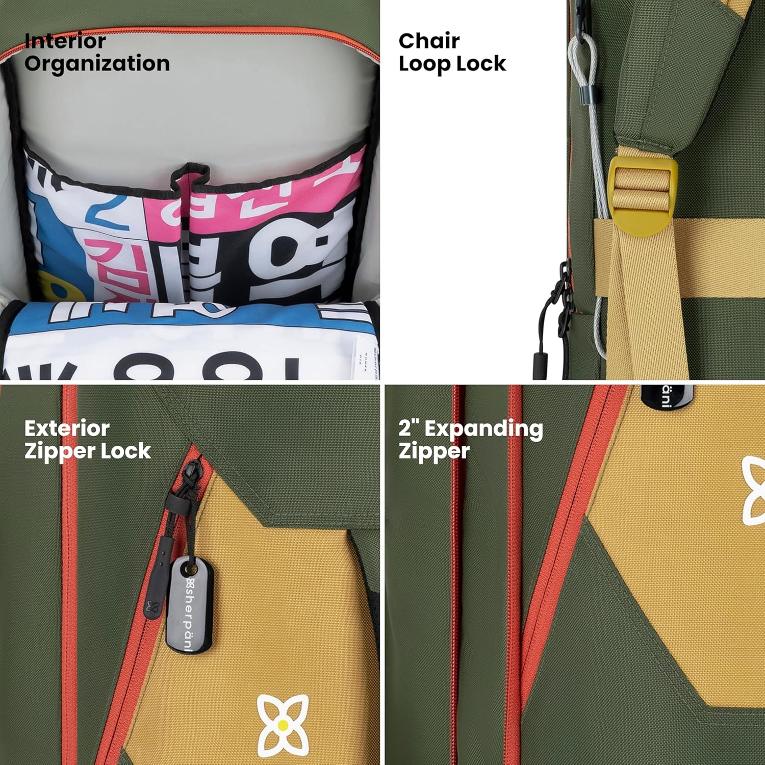 Sherpani Juno, Convertible Duffel Backpack, Expandable Carry-On, Shoulder Bag for Women, Fits 15 Inch Laptop for Travel, Sport, Hiking (Antelope)