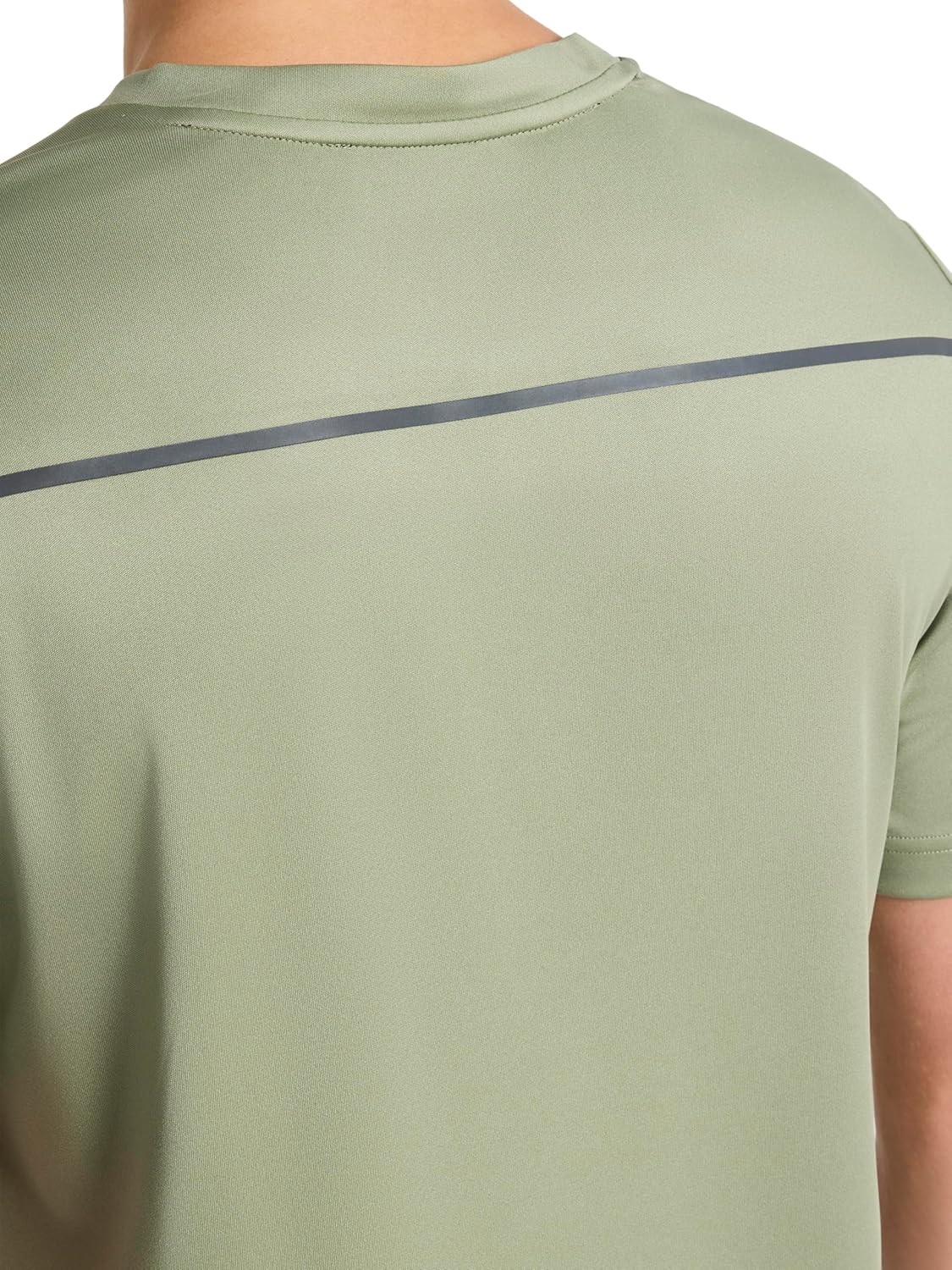 Reebok Mens Small Logo Short Sleeve Crewneck T-Shirt, Standard Fit, Breathable Lightweight Stretch Knit Fabric - Image 5