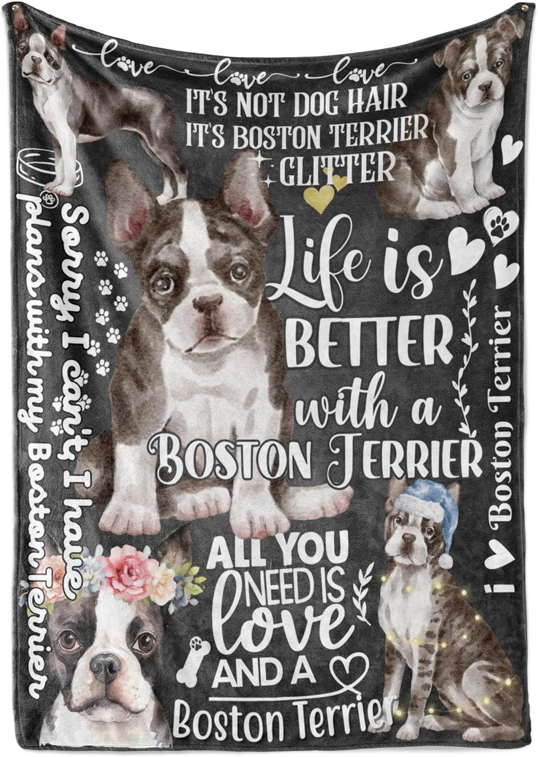 Huglanket Boston Terrier Gifts Throws for Women Men