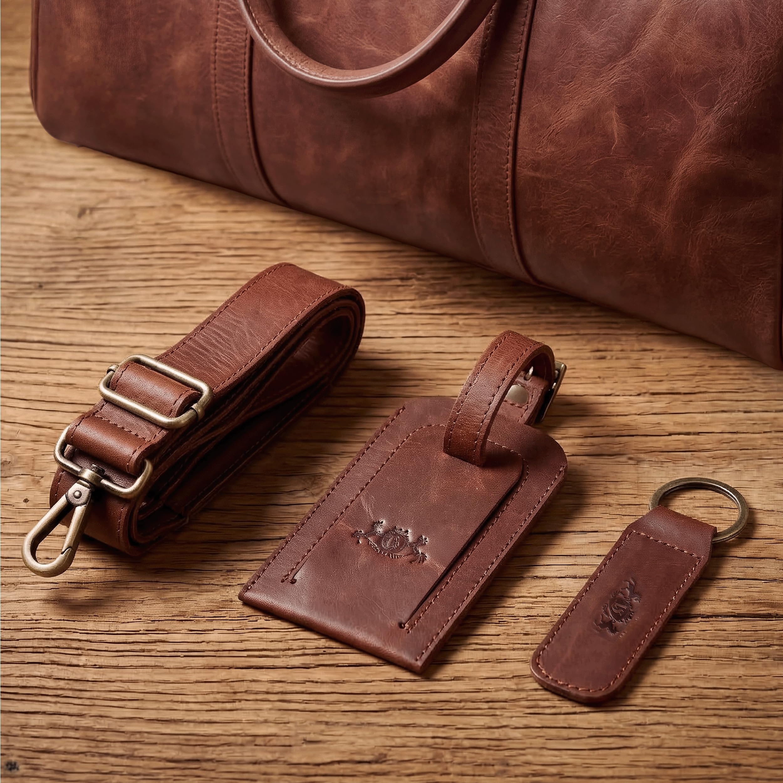 SID & VAIN große Reisetasche echt Leder - Sporttasche Skyler groß - Weekender Handgepäck mit Schultergurt - Ledertasche Herren und Damen braun handgefertigt