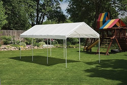 Miniatura 2 de ShelterLogic Gazebo MaxAP de 8 patas para exteriores o toldo de acero resistente, de 10 x 20 pies, color blanco