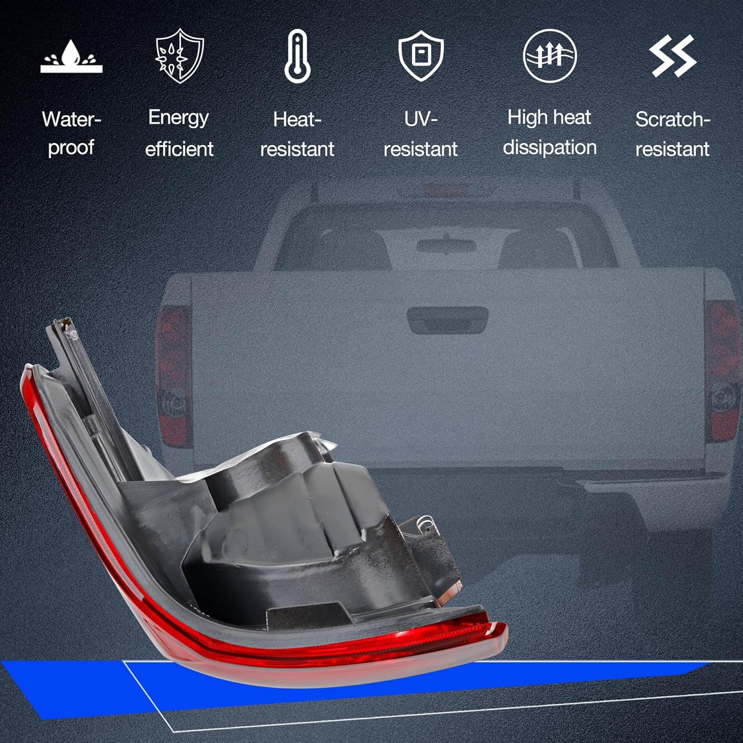 Tail Light Assembly Compatible with 2004-2012 Chevy Colorado/GMC Canyon, Left & Right Halogen Rear Tail Lamps, Brake Taillight Housing Replaces GM2800164 GM2801164