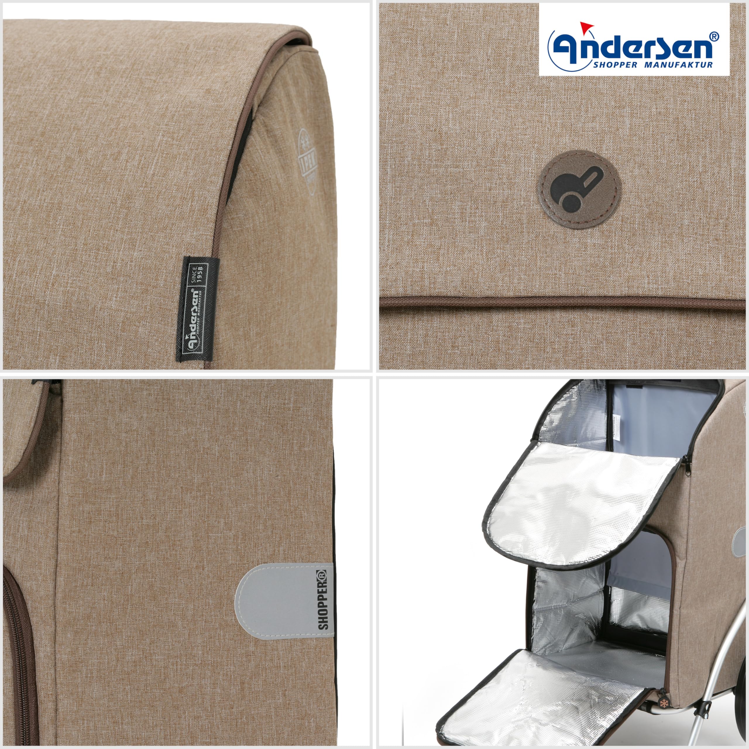ANDERSEN Einkaufstrolley - Komfort Shopper Ipek Maxi Sand