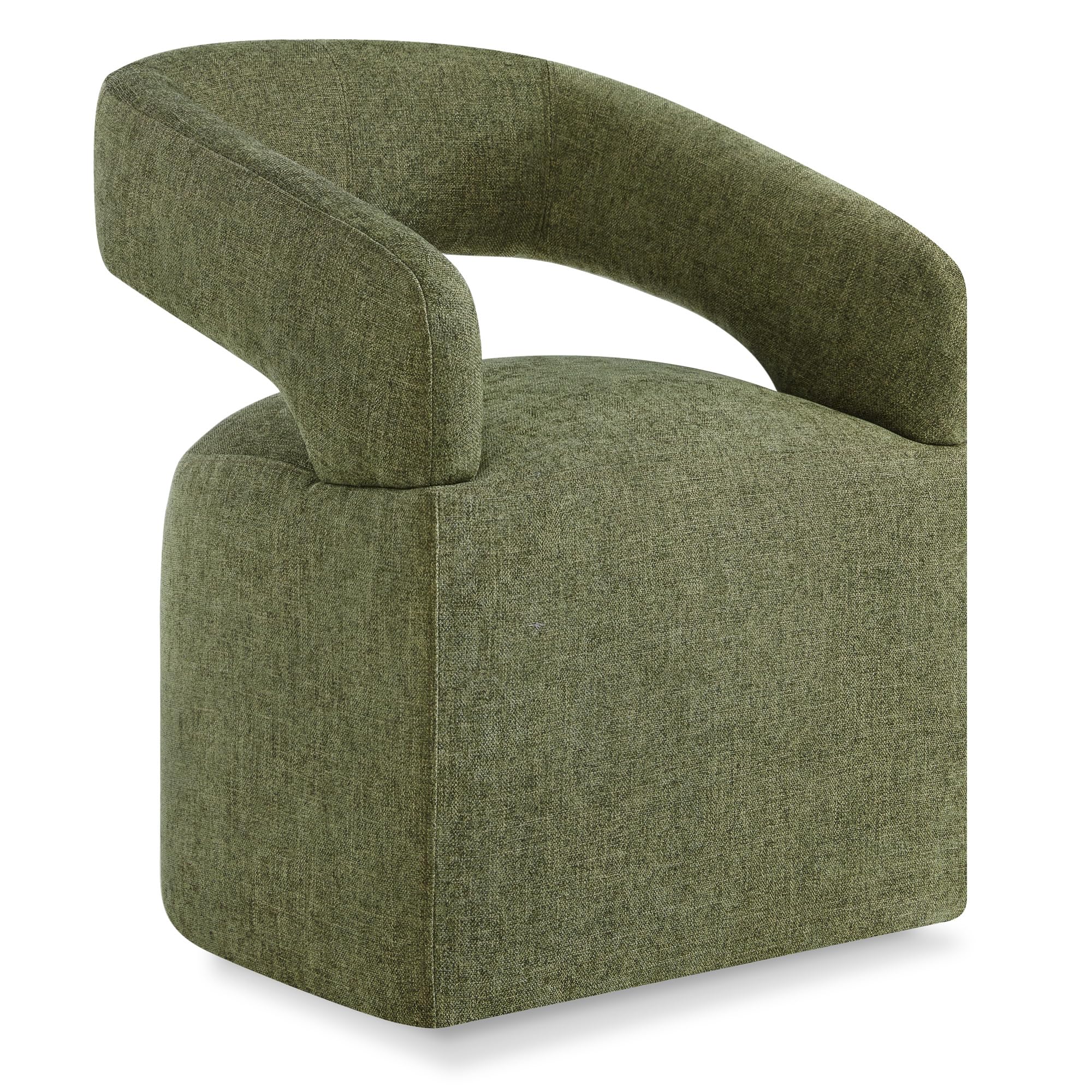 SIMILAR TO Upholstered Dining Chairs with Removable Casters Barrel Side Armchair with Rollers for Diningroom Bedroom Livingroom Reading Room, Green, 1PCS