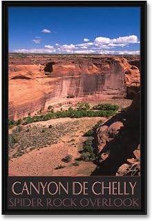 Canyon De Chelly Spider Rock Overlook Professionally Framed Giclee Archival Canvas Wall Art for Home & Office from Photograph by Artist Ike Leahy 24" x 36"