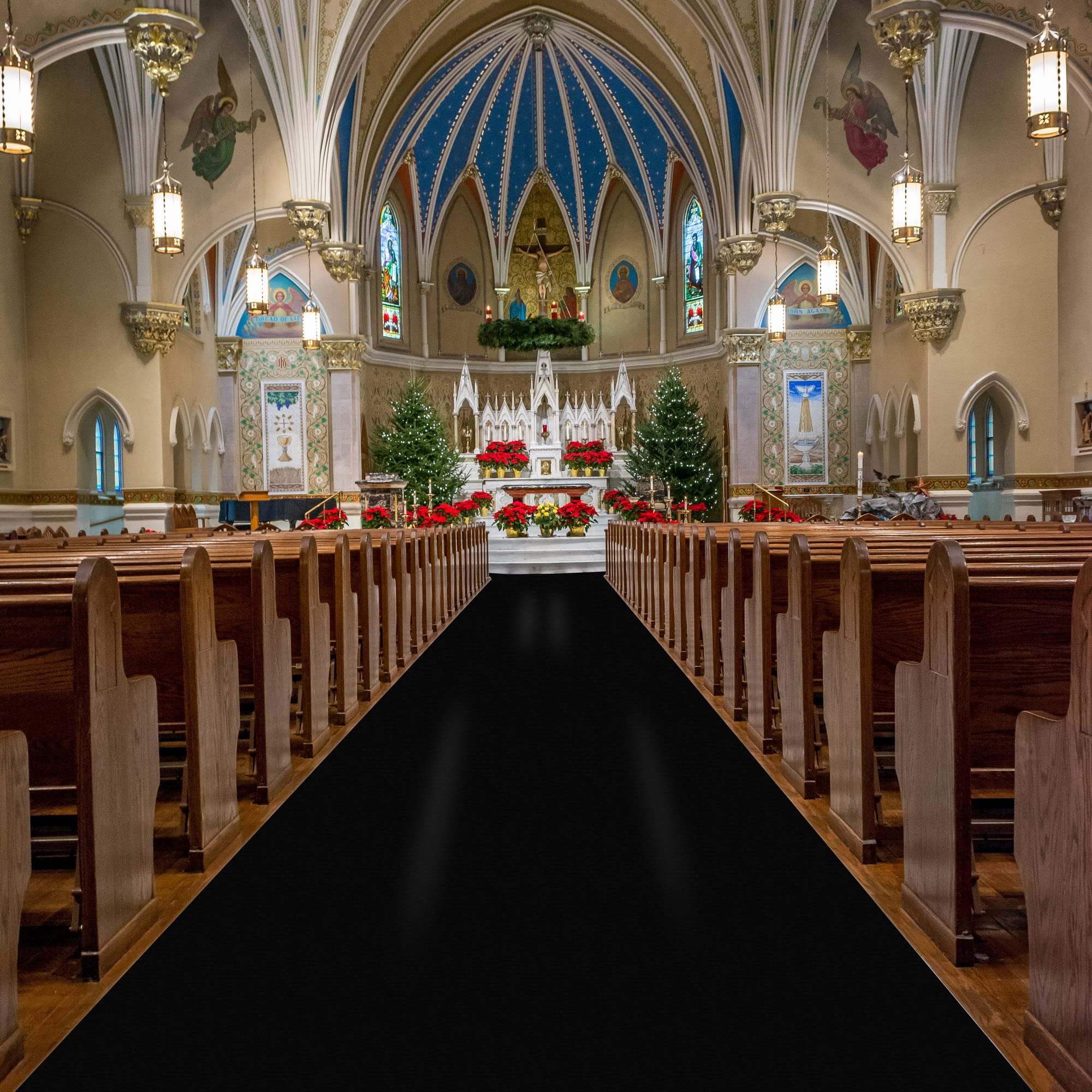 Black Carpet Runner for Party, 2.6X30ft, 130GSM Felt Non-Woven Fabric, Hollywood Black Carpet for Event, Halloween Decorations, Movie Theme Party Decorations, Black Rug for Prom