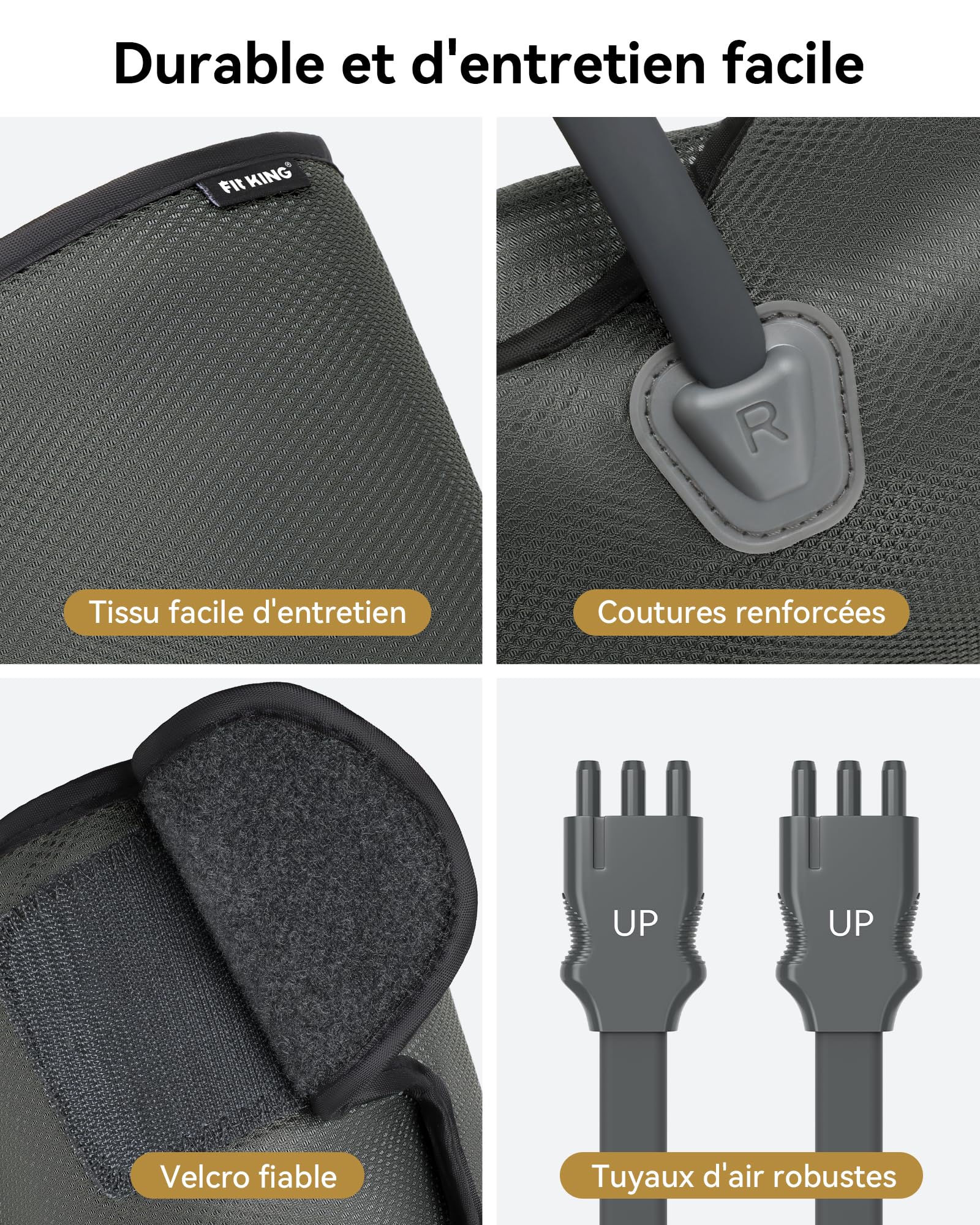 FIT KING Bottes Pressothérapie Jambes, Massage par Compression Air, Appareil Pressothérapie, Anti Jambes Lourdes, Soulagement Lourdes, Douleurs Musculaires et Rétention d'Eau