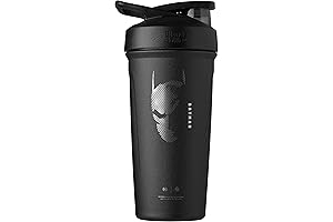 BlenderBottle Justice League Strada Shaker Cup: Stainless Steel Insulation for protein shakes and Smoothies