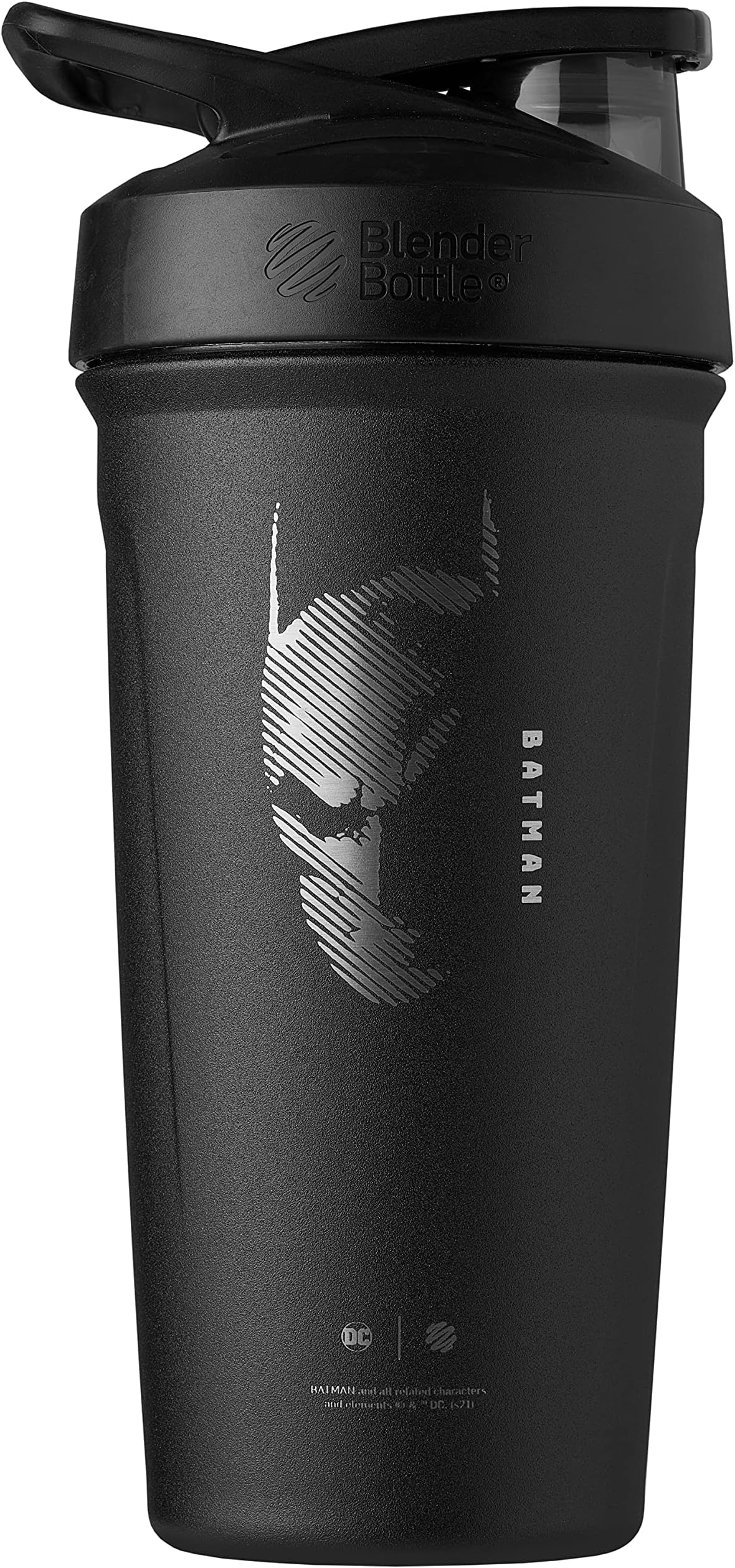 Justice League Sport Insulated Stainless Steel Shaker Bottle with Wire Whisk, 24-Ounce, Batman โ Protein Shakes & Hydration for Athletes & Fitness Enthusiasts, Easy Mixing, Keeps Drinks Cold, Lockable Lid