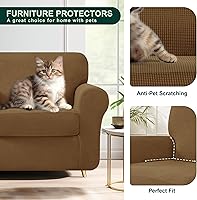 Vista 157 de CHUN YI - Funda elástica para sofá (7 piezas), funda para sofá de 3 plazas con tres respaldos y cojines separados con banda elástica, tela jacquard