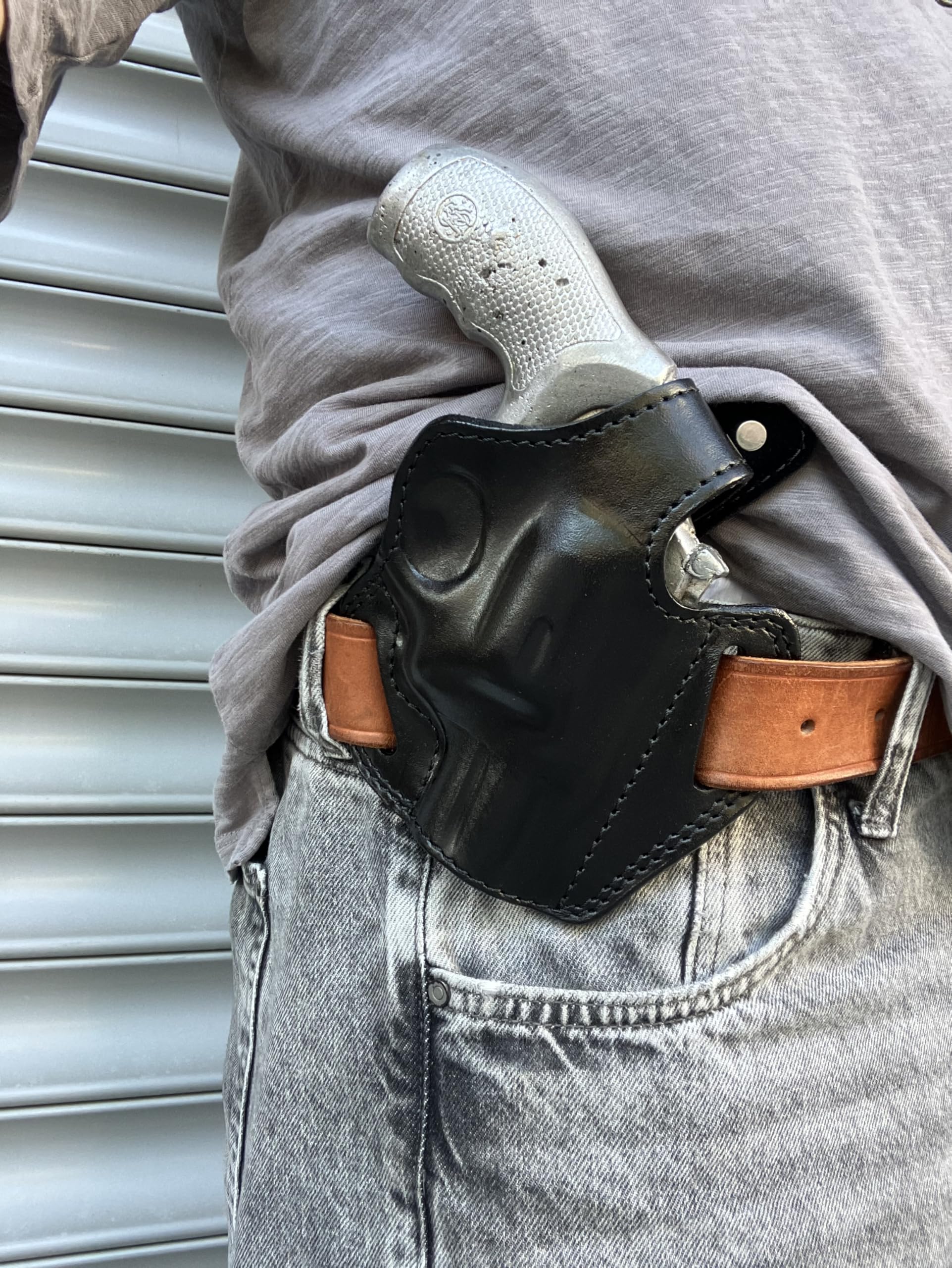 Amazon.com : Cal38 Leather Handcrafted Belt OWB Holster for
