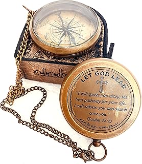 Religious Gifts for Men - Christian Compass Pointing to God - First Communion Boys, Baptism Gifts Teen Kids, Inspirational Gift