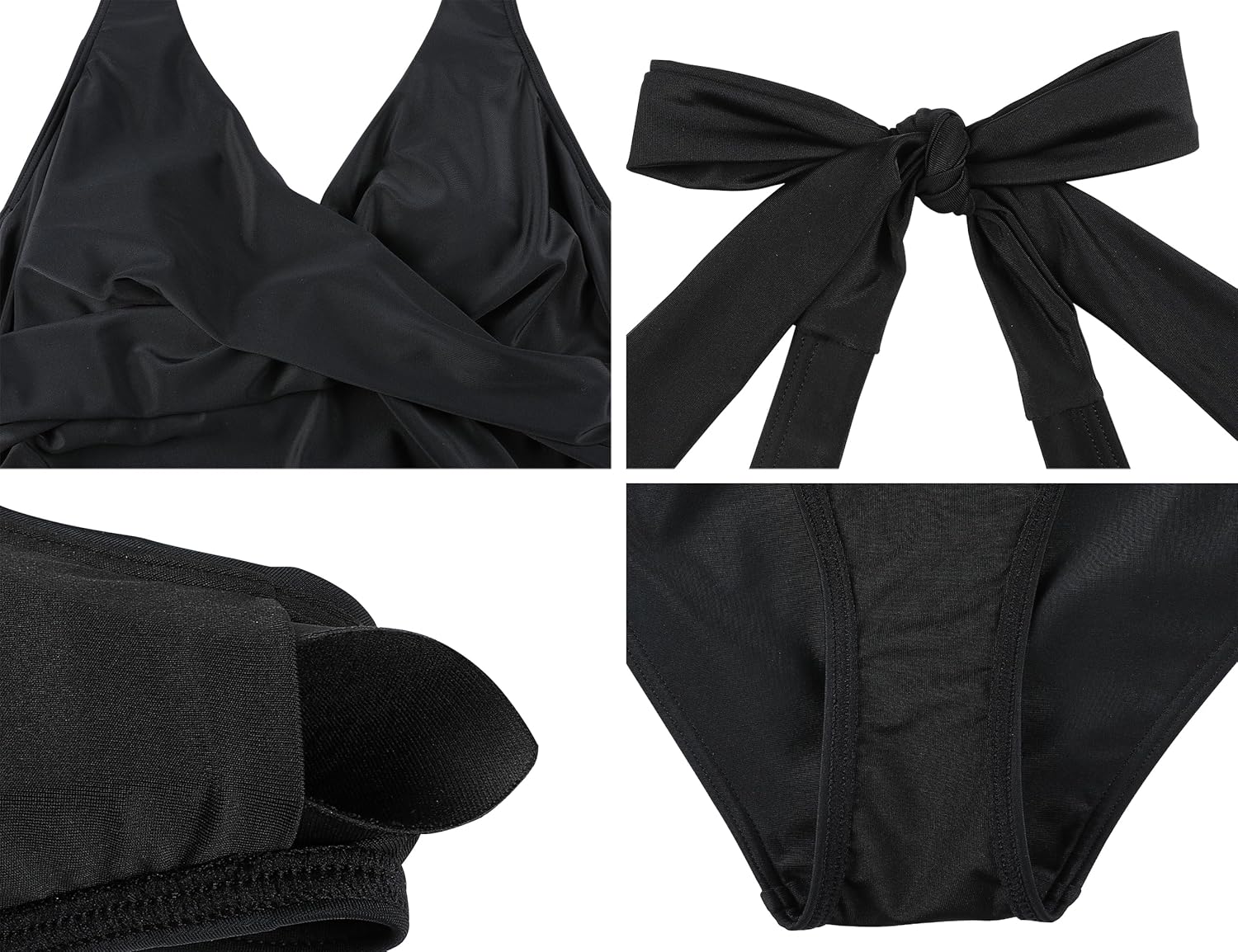 Firpearl Underwire One Piece Swimsuits for Women Halter Twist V Neck Bathing Suits Ruched Tummy Control Swimwear