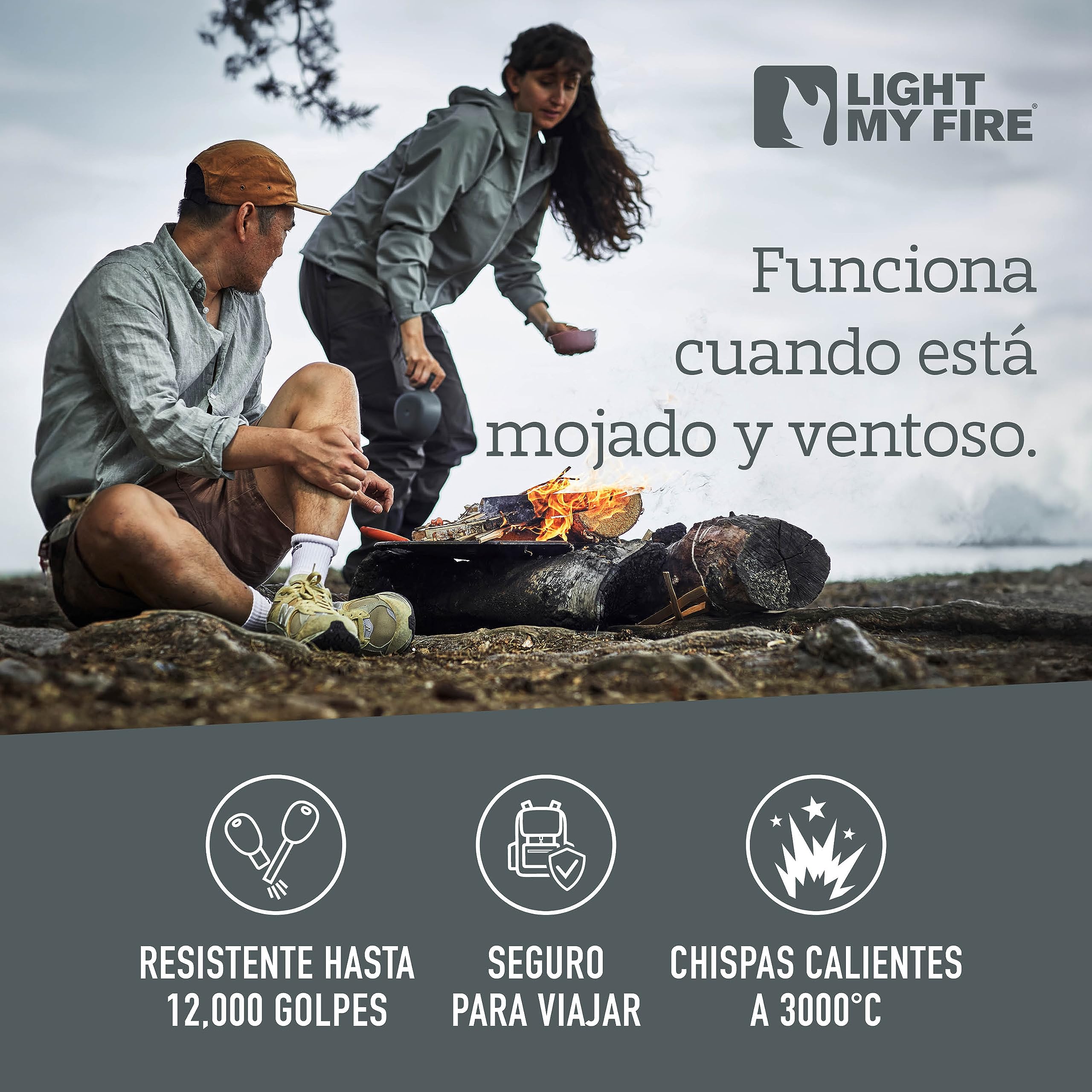 Light My Fire Pedernal Supervivencia Encendedor Magnesio 1 cm 12 000 Chispas Ferrocerio