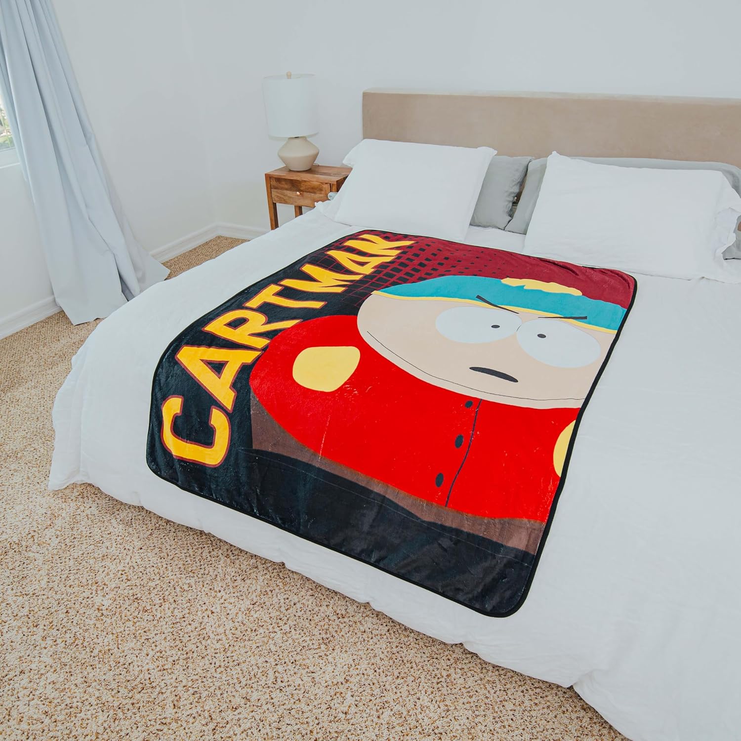 South Park Eric Cartman Fleece Throw Blanket | Soft Polyester Cover for Sofa, Bed | 45 x 60 Inches