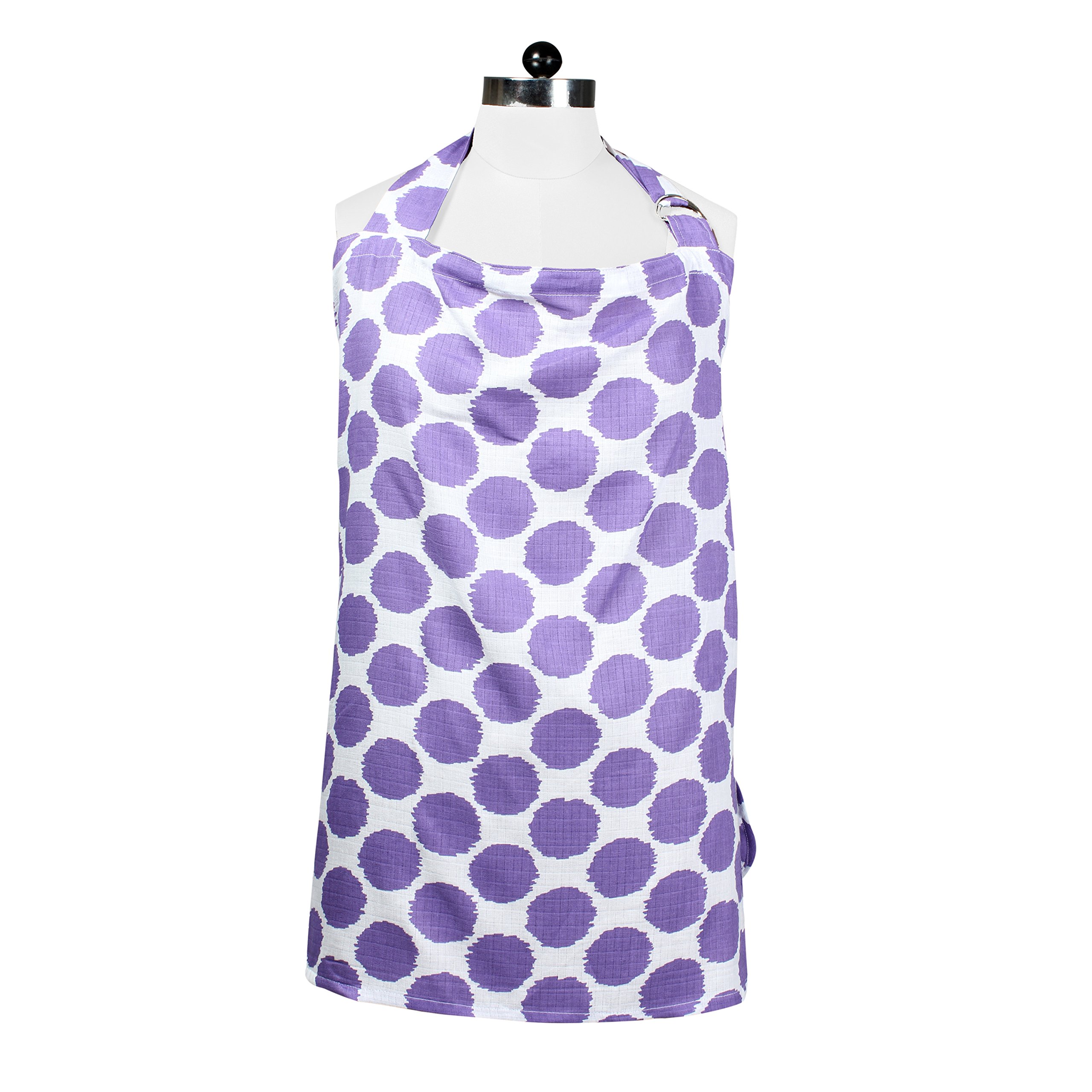 Bacati - Ikat Dots Muslin Nursing Privacy Cover (Purple)