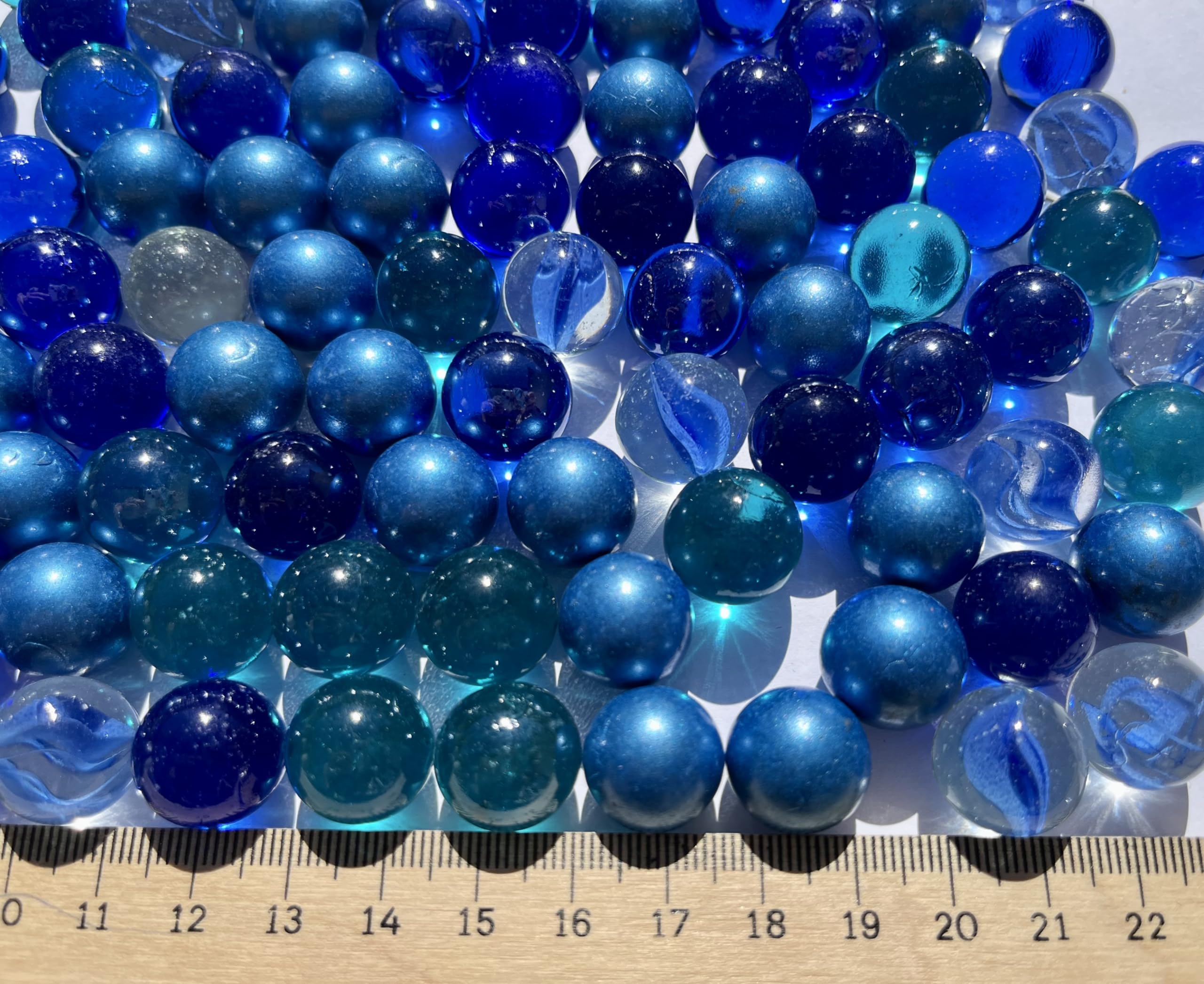 Lot De 60 Billes En Verre 16 Mm - Mélange De Couleurs, Pour Jeu, Décoration Et Bricolage