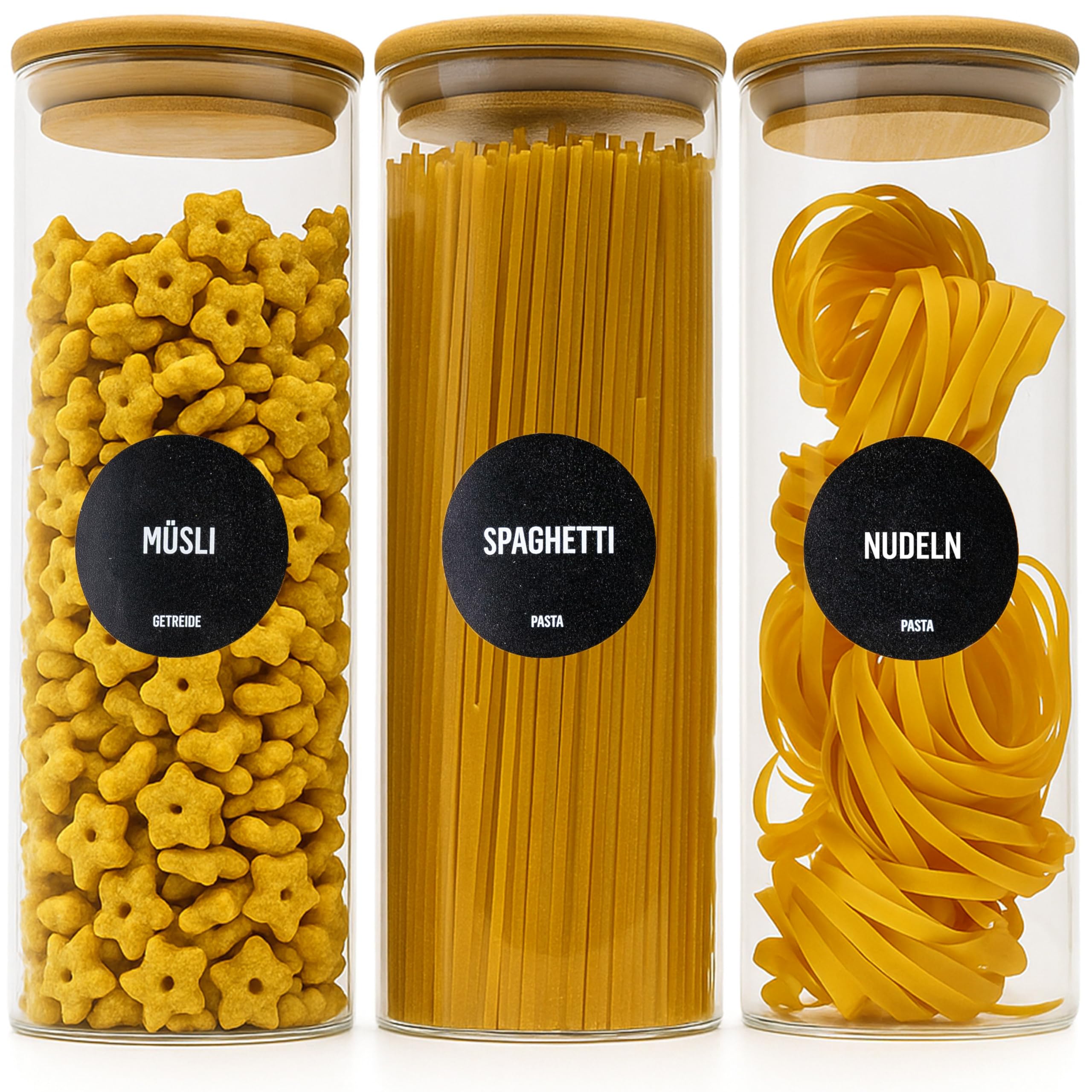 Deco haus Storage jars with bamboo lid - round