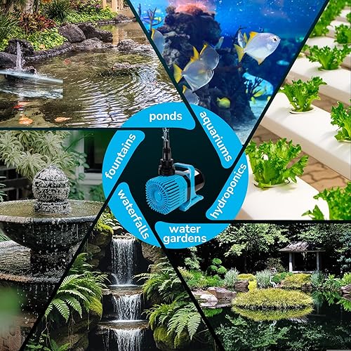 Miniatura 7 de Hexago Bomba de agua sumergible de 5300 GPH, bomba de estanque de agua de 450 W con bolsa de barrera, cable de alimentación de 33 pies, bombas de