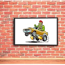 1968-70 AMC Javelin Monster Car Poster Art Print gold