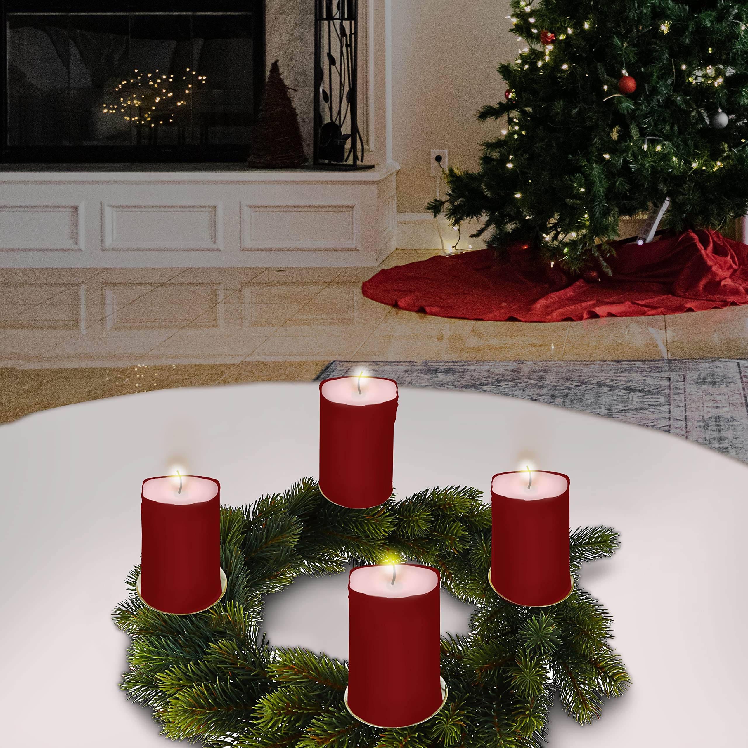 4er-Set Teelichthalter Aus Metall – Silber, 4,5x4,5 Cm, Für Adventskränze & Deko