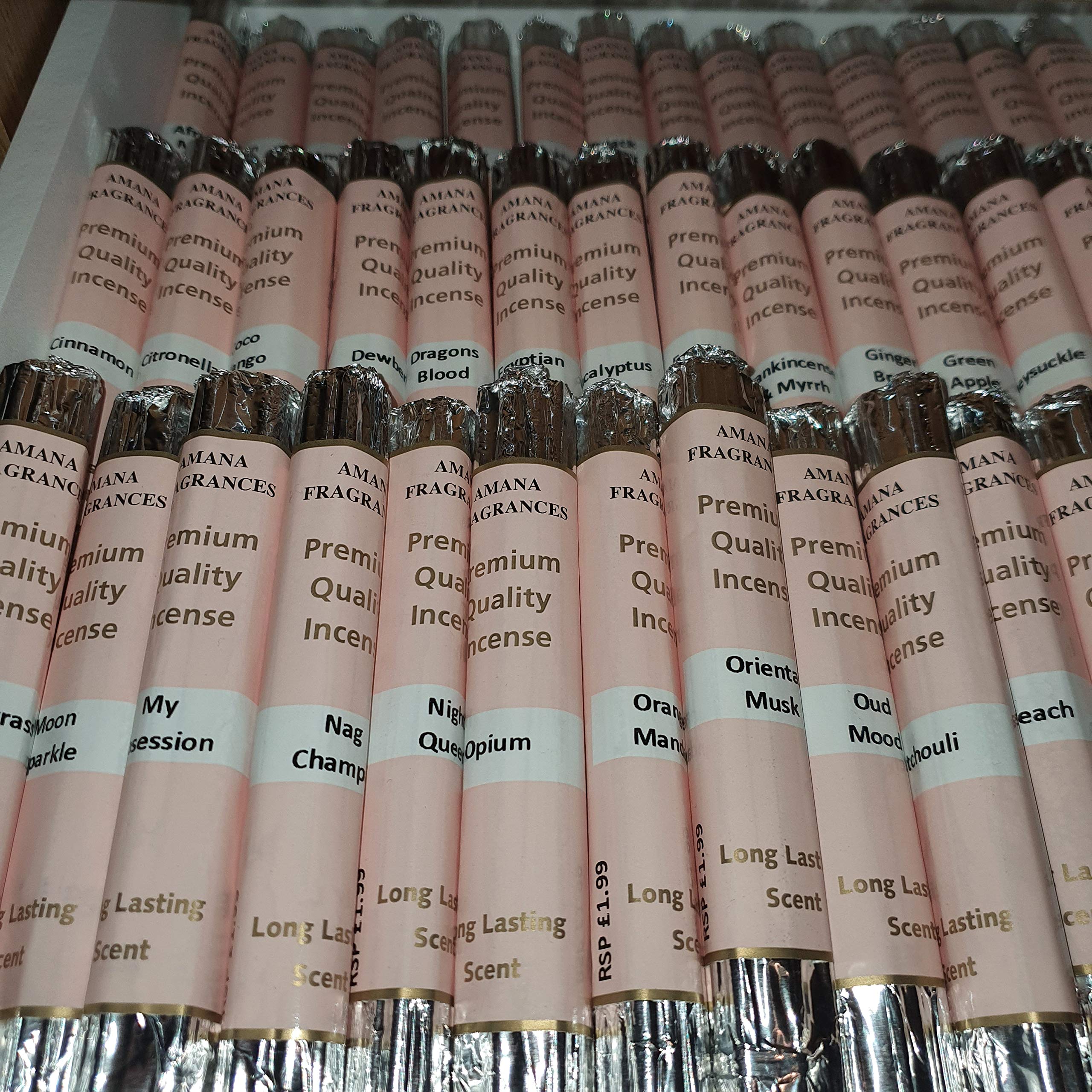 60 Mixed Pack Long Burning Incense Sticks, choose any 3 different fragrances - please see the detailed product description for available scents and message us with your order.