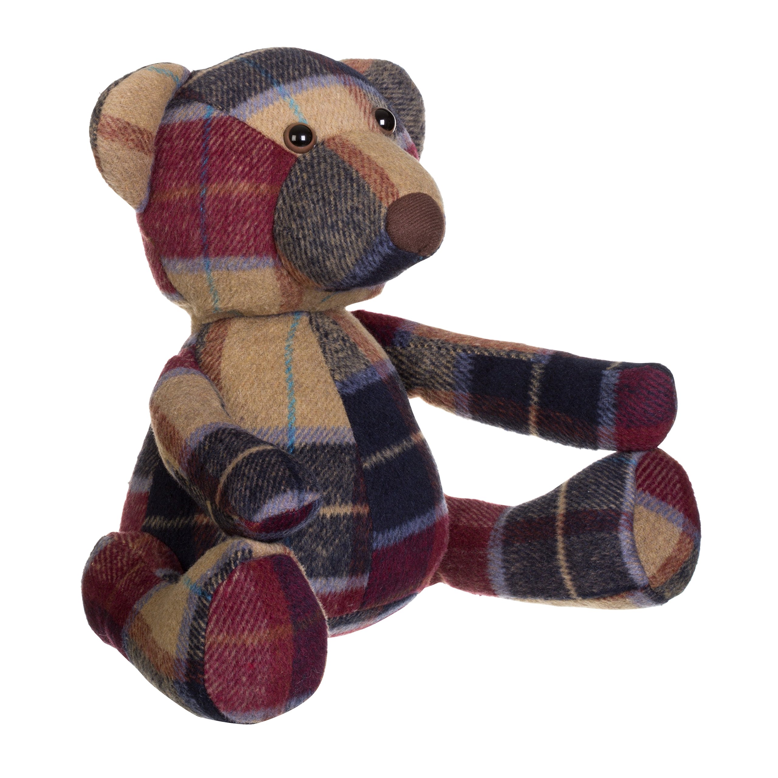 Orsina Maroon Check Bear Door Stop WeightedSecure Door Stopper For BedroomCute Door Stop Holder For Gifts from B&Q