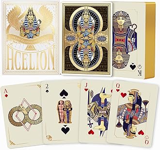 WJPC Gold Cold Foil Golden Edge Playing Cards,Flower-Cut Playing Cards,Historical Elements of Ancient Egypt, Deck of Cards ，Game and Party Gift Poker Cards (Egypt)