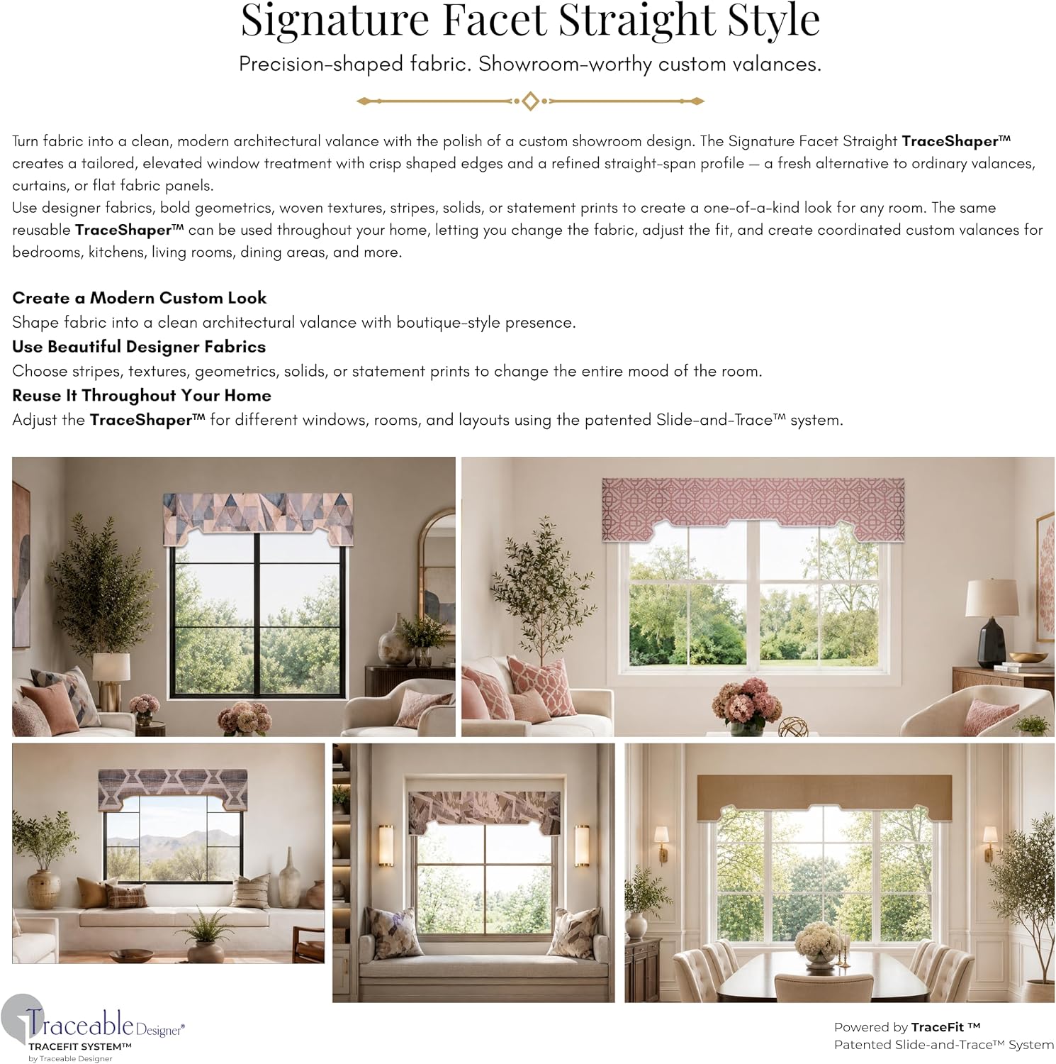 Modern Scalloped & Straight No-Sew Valance Making Kit