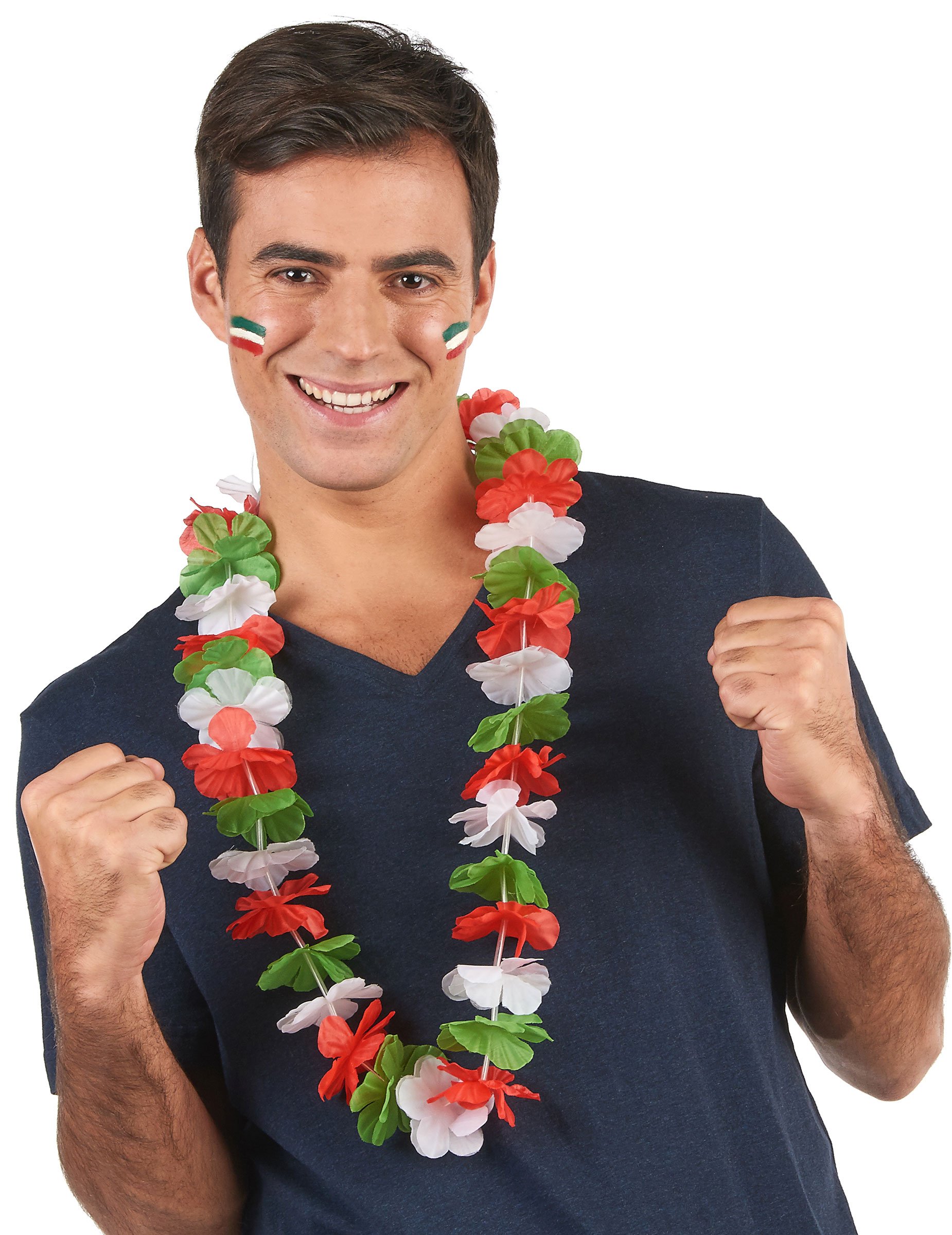 DEGUISE TOI - Collier supporter Italie adulte - Collier - Taille Unique - - Accessoires pour déguisement - - - Carnaval