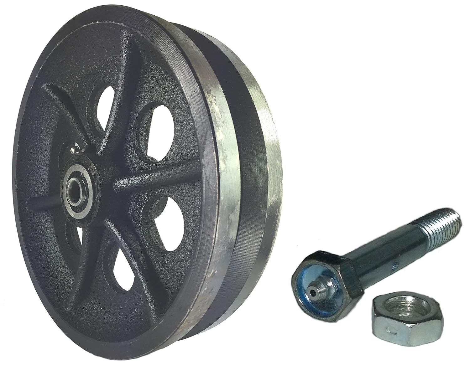 Sliding Barn Door Cast Iron Wheel Kit 8" X 2" with 1/2" Smooth & Quiet Ball Bearings