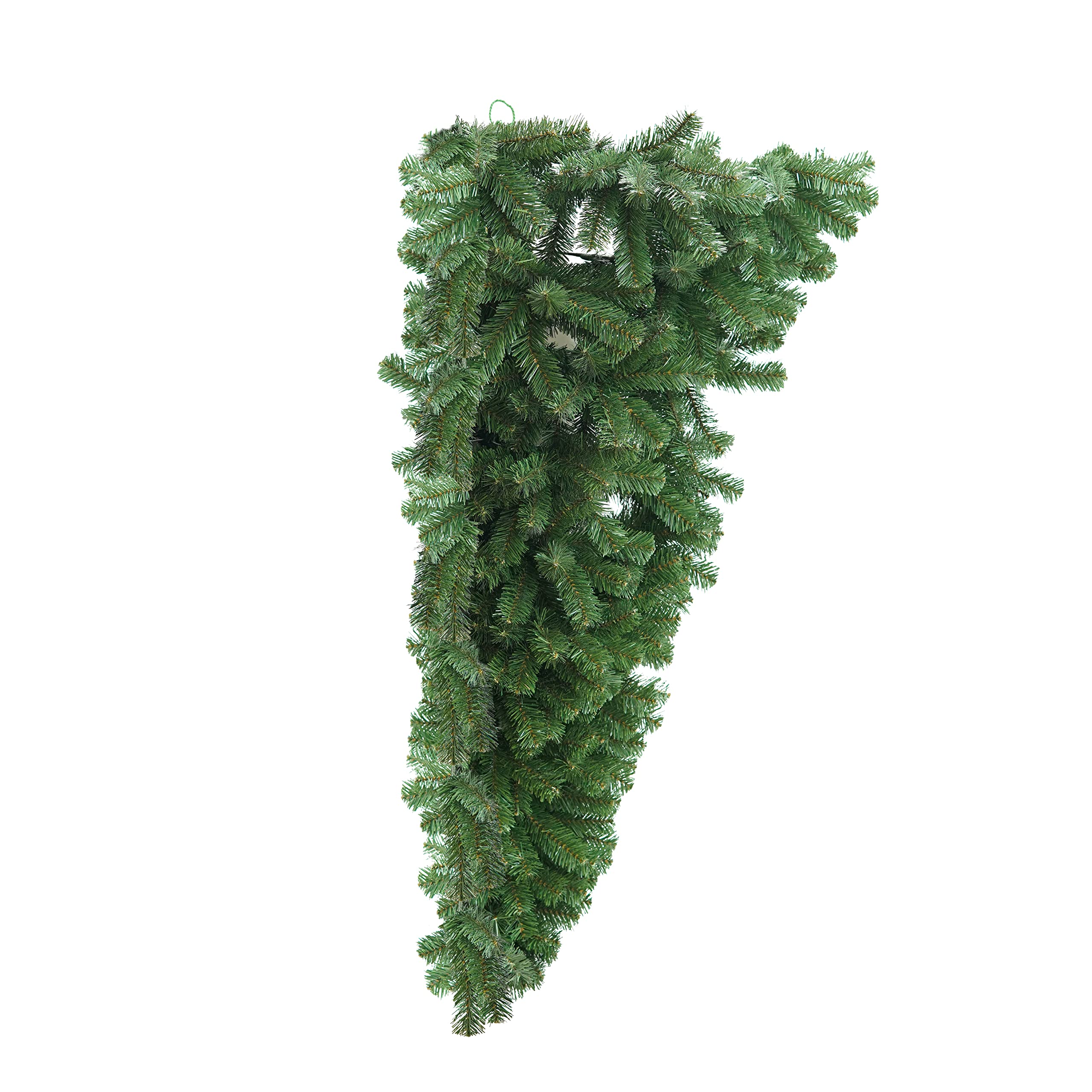 GIOVE Albero di Natale a Parete Sottosopra H 135 cm in PVC da Appendere Apertura ad Ombrello 2 Parti + Gancio