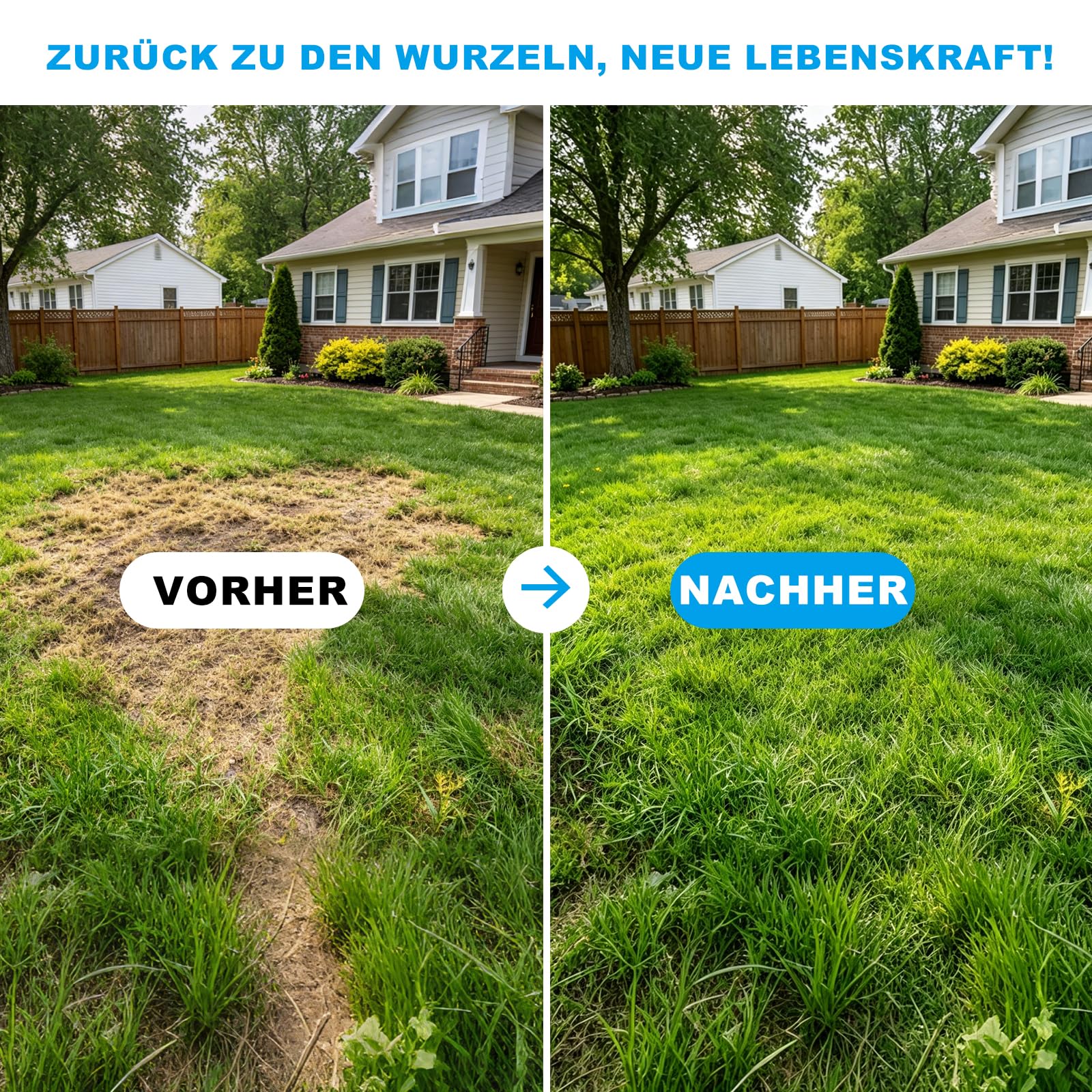 Aerifizierer für Rasen | 3 Zinken Hohlzinken, Manueller Rasenbelüfter - Gartengerät zum Rasen Belüften und Auflockern, Verstopfungsfrei für Brechen Sie die Bodenknoten & Rasenpflege
