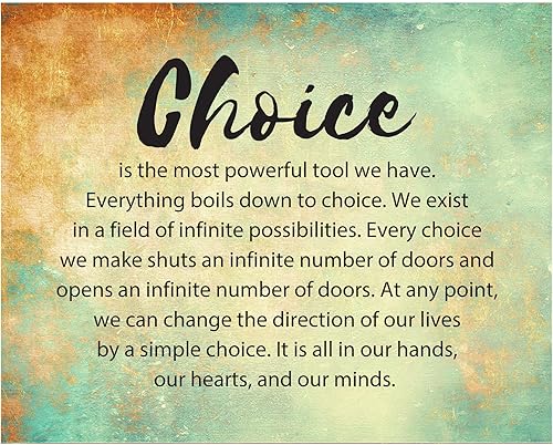 Choice Is The Most Powerful Tool - Positive Affirmations Vintage Inspirational Wall Art, Watercolor Motivational Wall Decor Print For Home Decor,