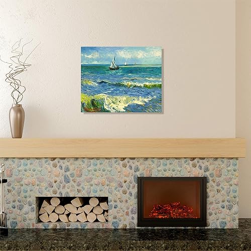 Miniatura 1477 de A&T ARTWORK The Starry Night de Vincent Van Gogh. Tamaño del marco: 36 x 30 pulgadas, tamaño de la imagen: 30 x 24 pulgadas, reproducciones clásicas