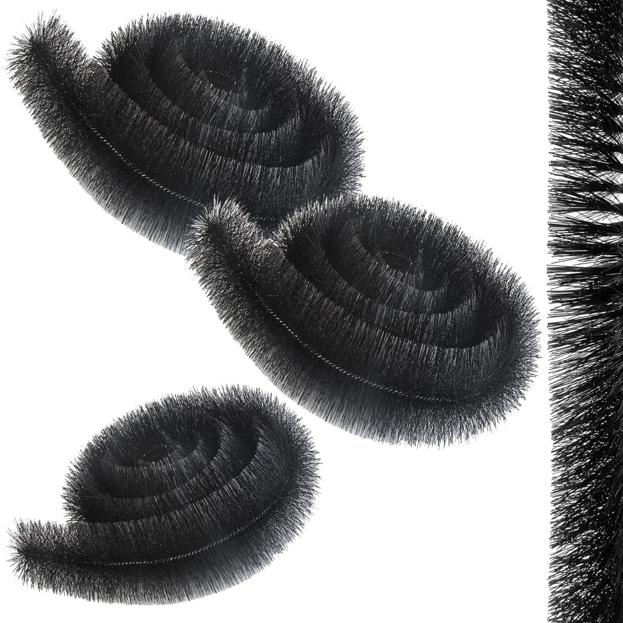 Strong Black Moss Leaf Drain Down Pipe 4m x 100mm Gutter Cleaning Unblocking Brush Tool (2)