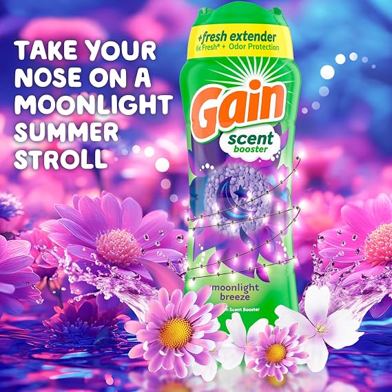Gain In-Wash Laundry Scent Booster, Moonlight Breeze Scent, 12.2 OZ, Fresh Extender + Odor Protection