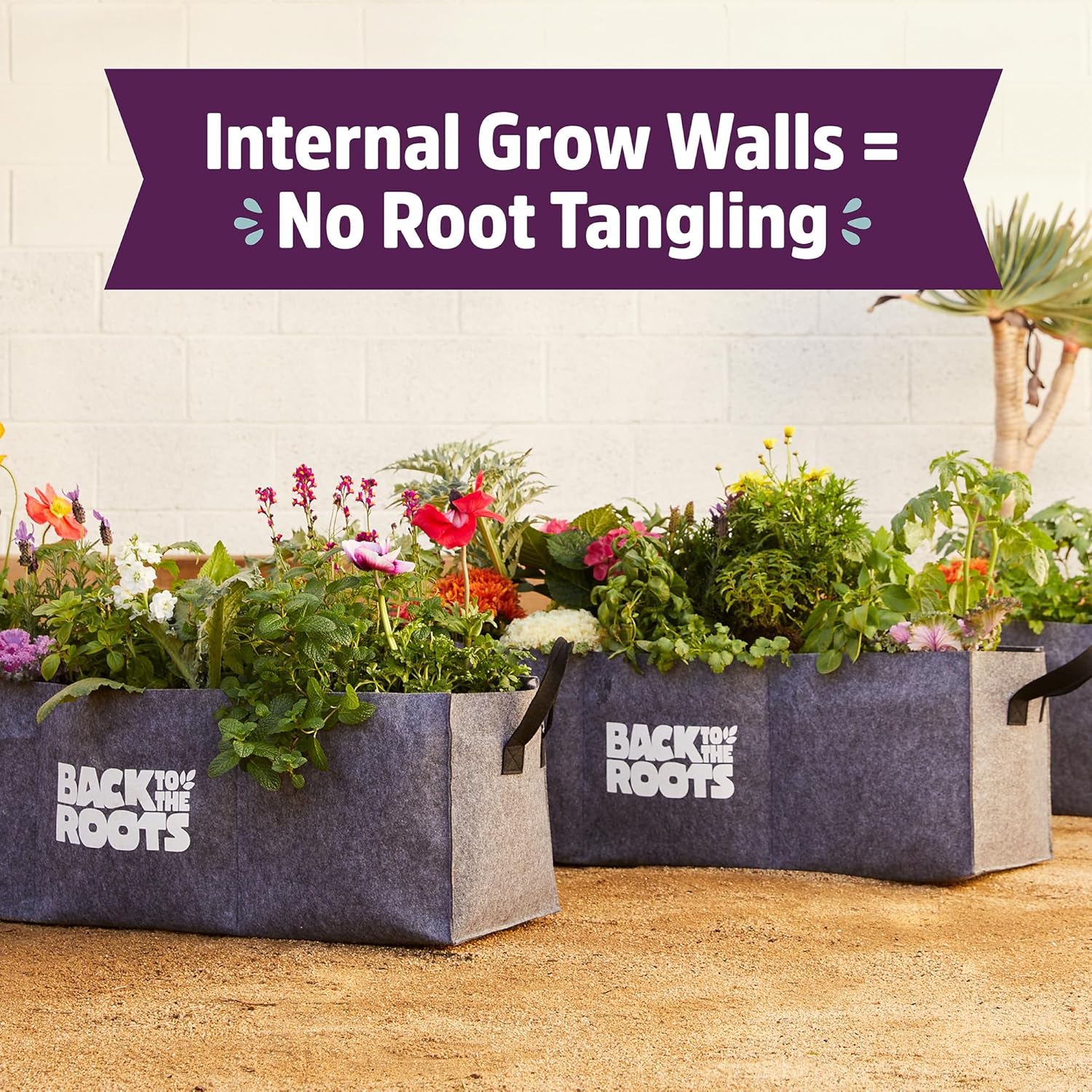 Back to The Roots Breathable Raised Bed (Provides More Oxygen to Roots), 9 Cu. Ft., No Assembly Needed, Reusable & Weatherproof