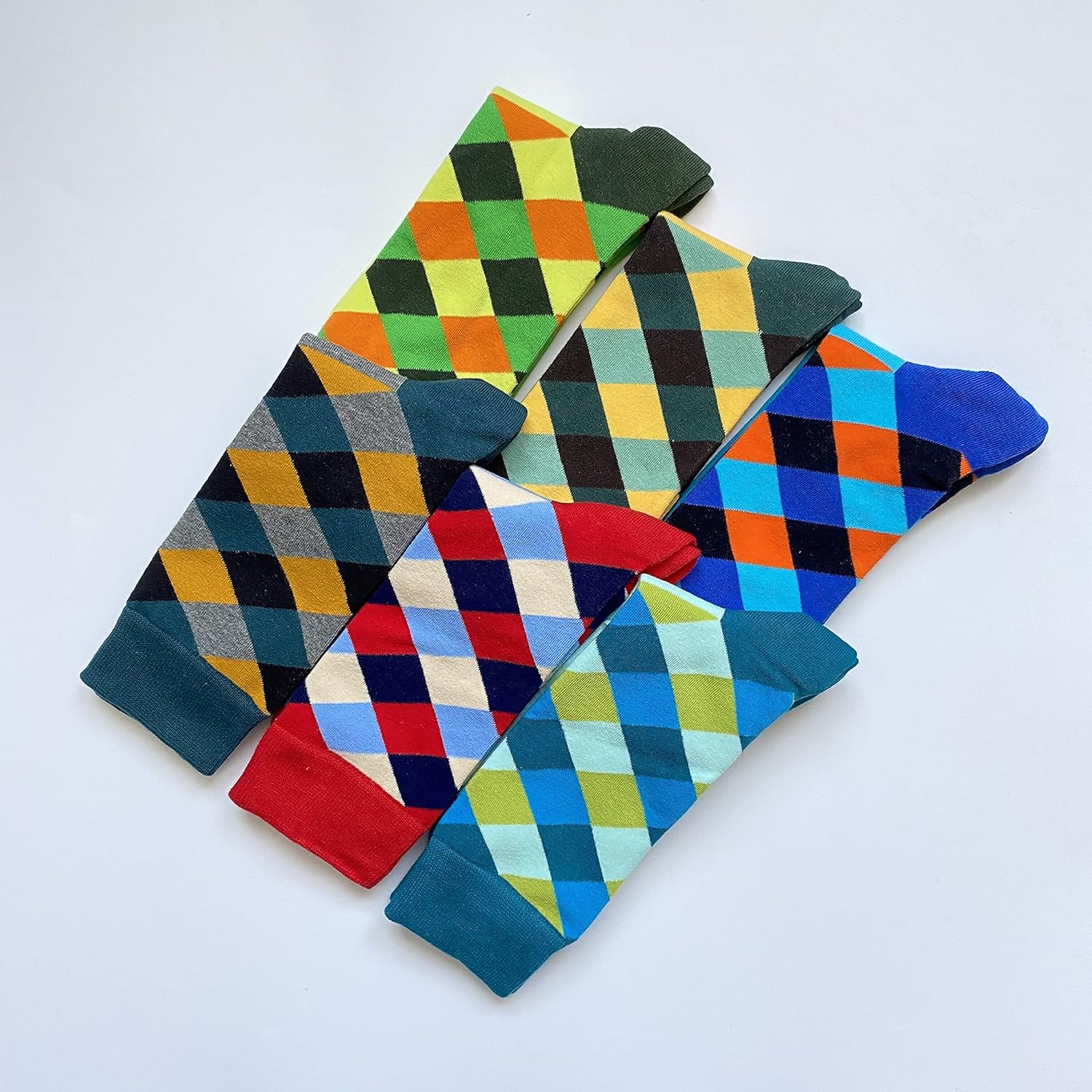 Men's Fun Set Dress Socks-Colorful Funny Novelty Cotton Funky Crew Socks Pack,Art Socks - Image 5
