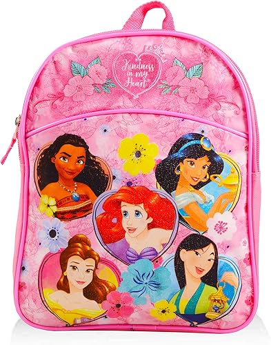 Miniatura 2 de Disney Princess Mini mochila preescolar para guardería Deluxe 11 Princess School Bag con pegatinas Disney Princess School Supplies