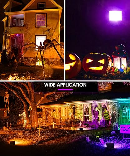 Miniatura 5 de LOHAS - Luz de inundación LED RGB para exteriores, luces de fiesta que cambian de color de 25 W con control remoto, luz de patio de encendidoapagado